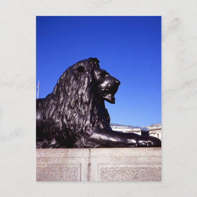 Bronze Lion Trafalgar Square Postcard (Front)