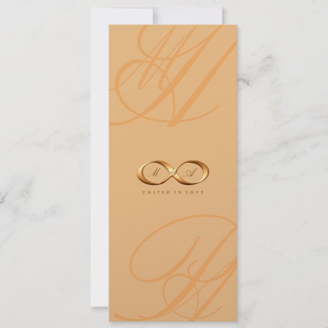 Bronze Love Infinity Hand Clasp Mariage Invitation (Devant)