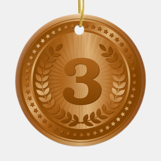 Bronze medal 3rd place winner ceramic ornament (Front)