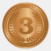 Bronze medal 3rd place winner sticker