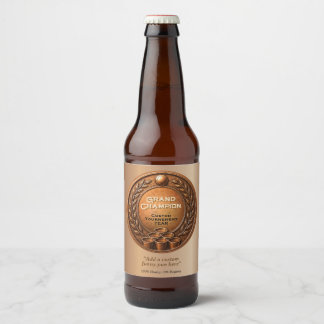 Bronze Medal Beer Pong Tournament Championship Bottle Label