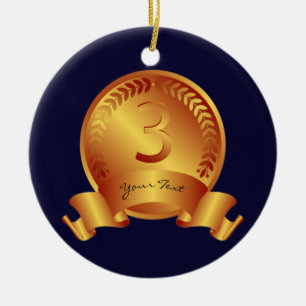 Bronze Medal & Custom text Award Winner  Ceramic Ornament