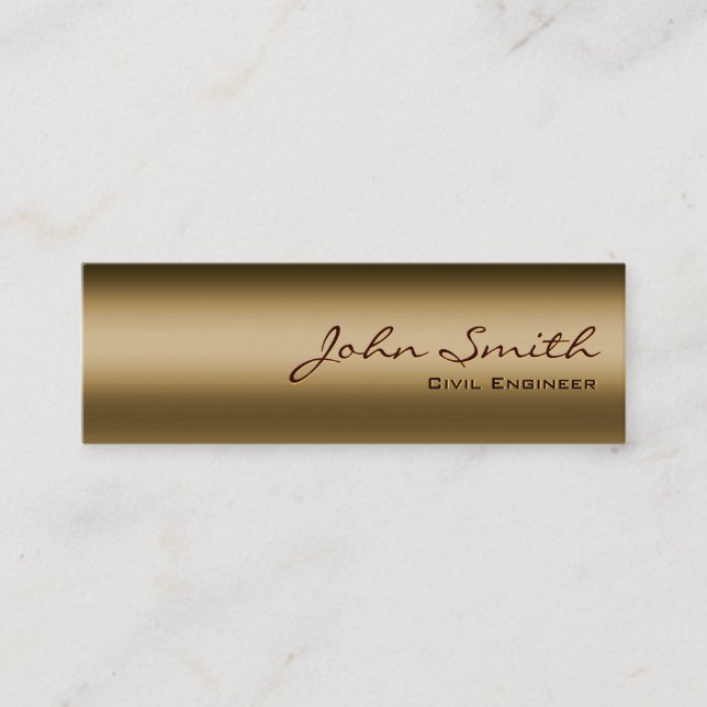 Bronze Metal Civil Engineer Business Card (Front)