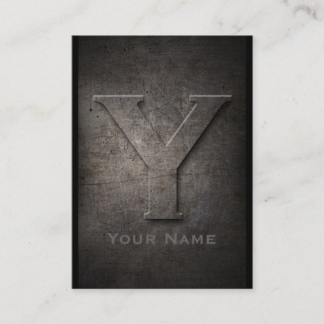 Bronze Métal Monogramme Y Carte de visite (Devant)