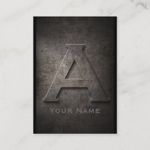 Bronze Metal Monogrammed A Business Card