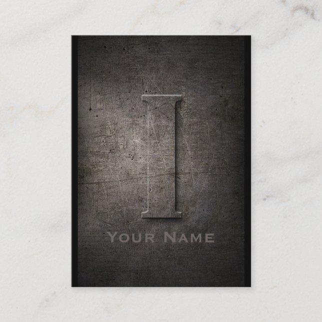 Bronze Metal Monogrammed I Business Card (Front)