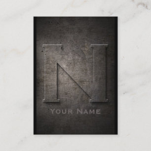 Bronze Metal Monogrammed N Business Card
