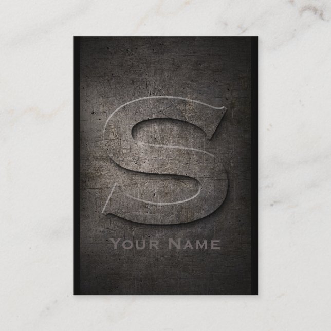 Bronze Metal Monogrammed S Business Card (Front)