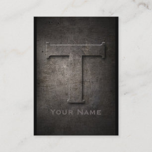 Bronze Metal Monogrammed T Business Card