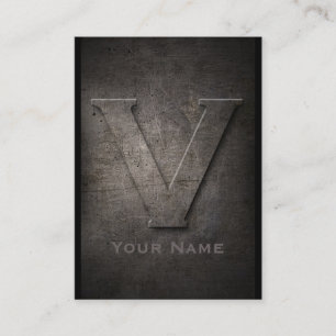Bronze Metal Monogrammed V Business Card