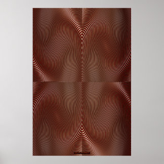 Bronze Metal on Red Optical Illusion Wall Art Lge