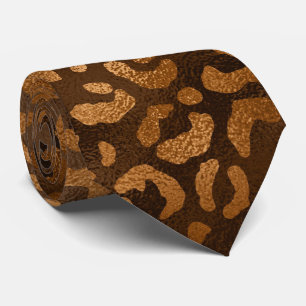 Bronze Metallic Leopard Print Tie