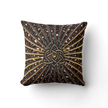 Bronze Metallic Throw Pillow Celtic Trinity Knot