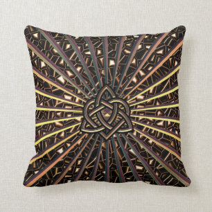 Bronze Metallic Throw Pillow Celtic Trinity Knot