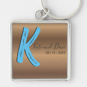 Bronze Monogram Amazing New Epic Wedding Fab Keychain