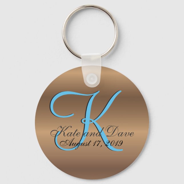 Bronze Monogram 🔑 Elegant Style  Keychain (Front)