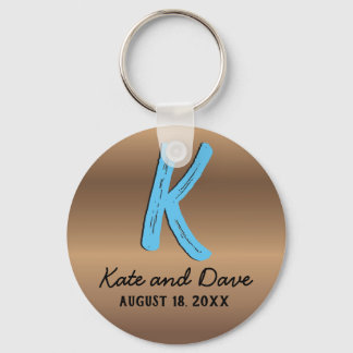 Bronze Monogram 🔑 Elegantly Stylish  Keychain