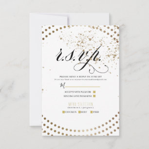 Bronze Noir Moderne Chic Mariage Réponse RSVP