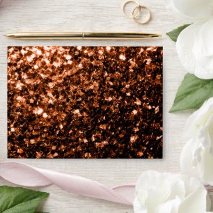 Bronze orange brown copper faux glitters sparkles envelopes