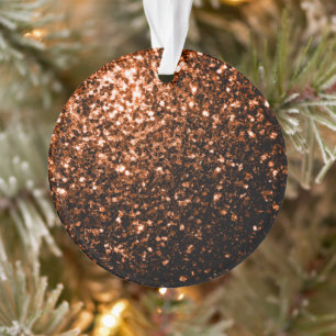 Bronze orange brown copper faux glitters sparkles ornament