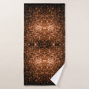 Bronze Orange Brown glitters sparkles Bath Towel