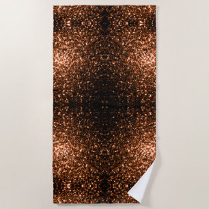 Bronze Orange Brown glitters sparkles Beach Towel