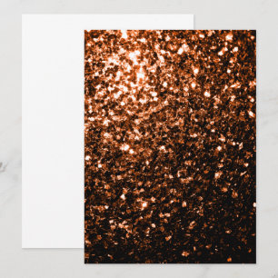 Bronze Orange Brown glitters sparkles Invitation