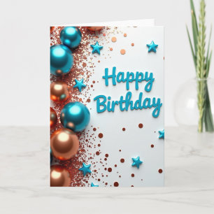 Bronze Orbs Birthday Card
