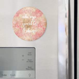 Bronze Pink Gold Watercolor Confetti Magnet