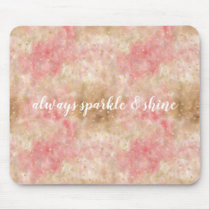 Bronze Pink Gold Watercolor Confetti Mouse Pad