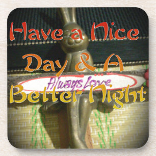 Bronze Rabbit Sculpture with Inspirational Quotes  Coaster