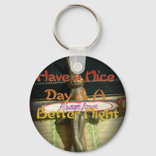 Bronze Rabbit Sculpture with Inspirational Quotes  Keychain