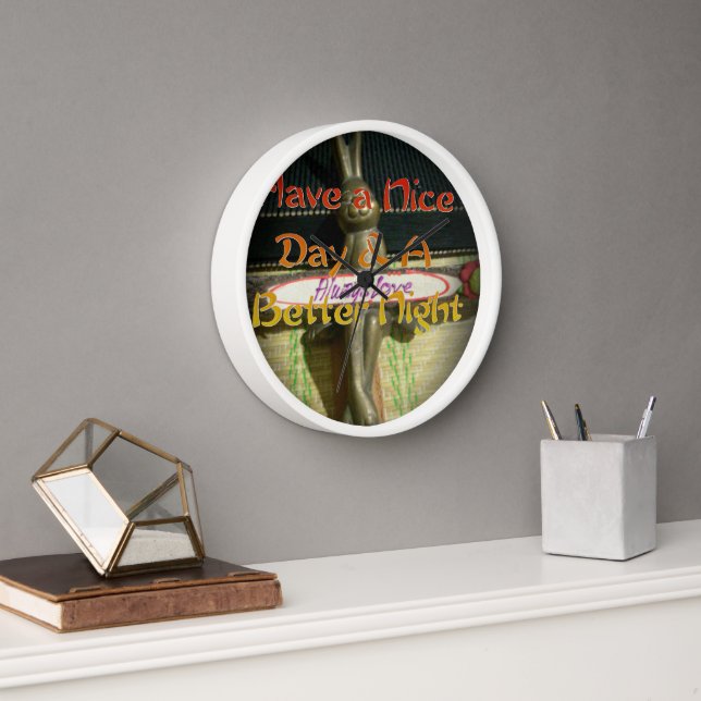 Bronze Rabbit Sculpture with Inspirational Quotes  Wall Clock (Office)