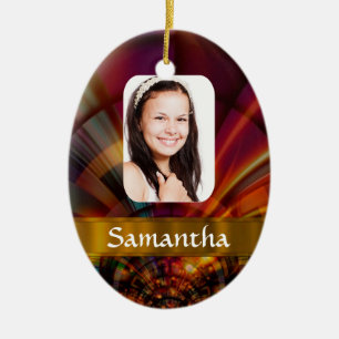 Bronze red circular pattern ceramic ornament