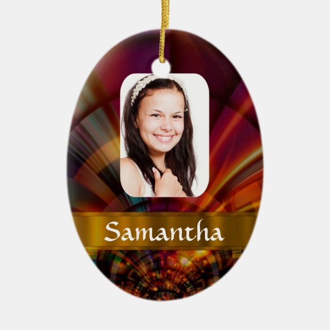 Bronze red circular pattern ceramic ornament (Front)