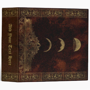 Bronze Red Moon Phase Spellbook of Shadows Binder