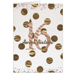 Bronze Rose Pois Gold Sweet 16 Anniversaire