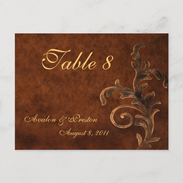 Bronze Scroll Leaf All Occasion Table Postcard (Front)