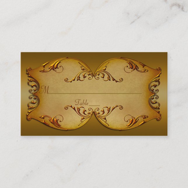 Bronze Scrolls Place Cards (Front)