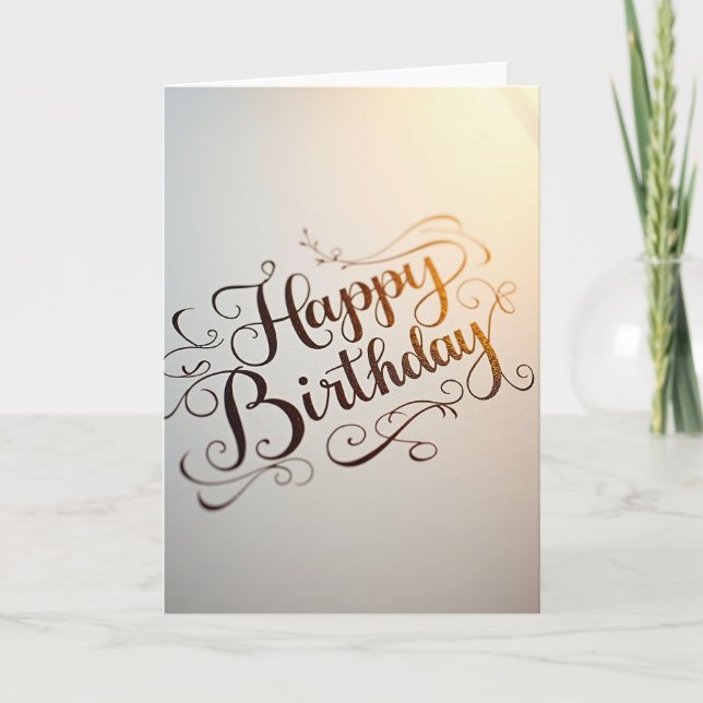 Bronze Shimmer Birthday Card (Front)