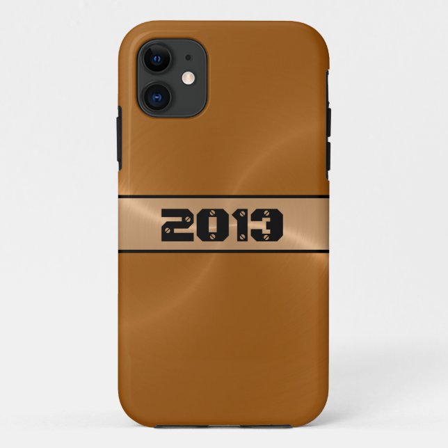 Bronze Shiny Stainless Steel Metal Case-Mate iPhone Case (Back)