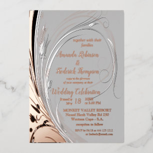 Bronze Silver abstract foil decor