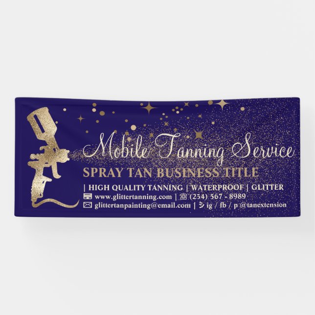 Bronze Spray Tanning navy Banner (Horizontal)