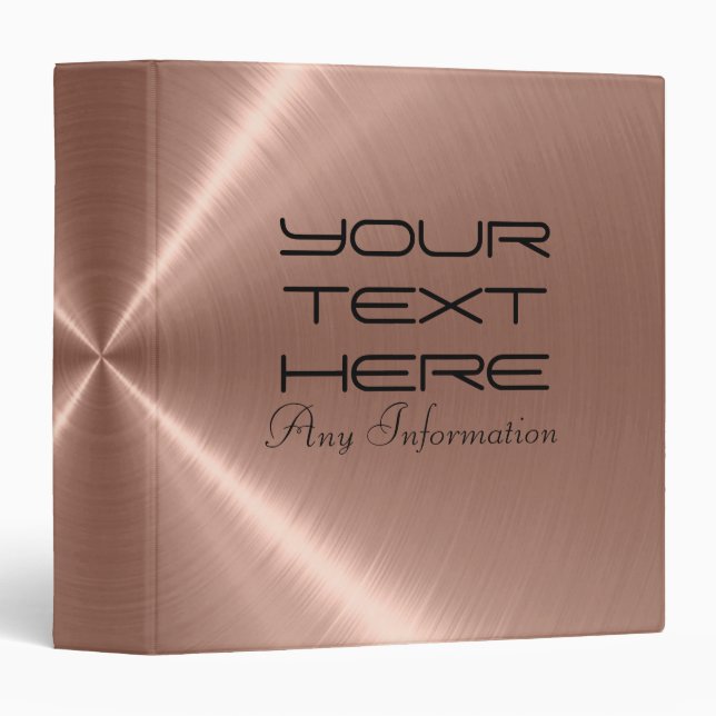 Bronze Stainless Steel Metal 3 Binder (Front/Spine)