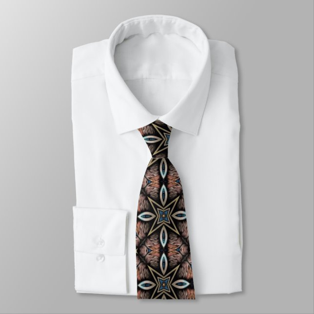 Bronze Star Pattern Tie (Tied)