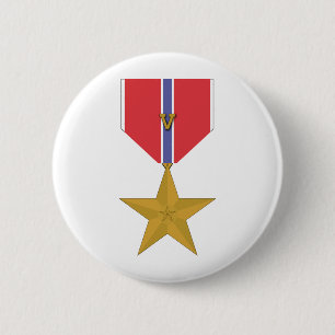 Bronze Star With V 2 Inch Round Button