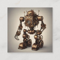 Bronze Steampunk Robot Sculpture
