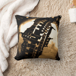 Bronze Steampunk Throw Pillow