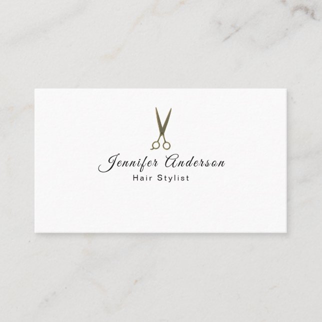 Bronze Stylist Scissors Business Card (Front)