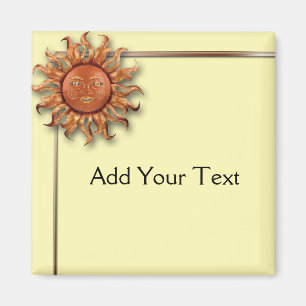 Bronze Sun on Cream Background Magnet
